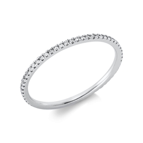 Memoire Ring schmal aus 750 Weißgold 57 Brillanten 0,19ct TW-SI B:1,3mm