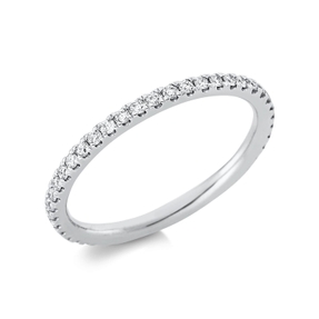 Memoire Ring schmal aus 750 Weißgold 43 Brillanten 0,39ct TW-SI B:1,7mm