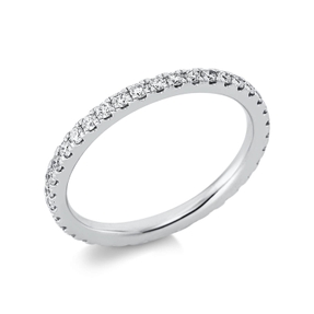 Memoire Ring aus 750 Gold Weißgold 37 Brillanten 0,58ct TW-SI B:2mm