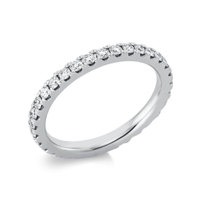 Memoire Ring aus 750 Gold Weißgold 32 Brillanten 0,77ct TW-SI B:2,4mm