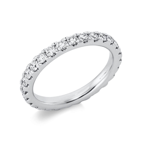 Memoire Ring aus 750 Gold Weißgold 27 Brillanten 1,16ct TW-SI B:2,7mm