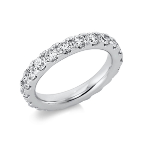 Memoire Ring aus 750 Gold Weißgold 22 Brillanten 2,47ct TW-SI B:3,5mm