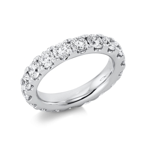 Memoire Ring aus 750 Gold Weißgold 18 Brillanten 3,44ct TW-SI B:4,3mm
