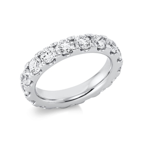 Memoire Ring aus 750 Gold Weißgold 17 Brillanten 4,02ct TW-SI B:4,3mm