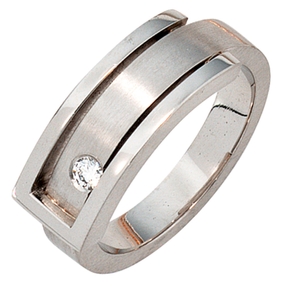 Ring Damenring mit Diamant Brillant 0,10ct 950 Platin mattiert Fingerring Ring Damenring mit Diamant Brillant 0,10ct 950 Platin mattiert Fingerring