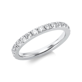 Memoire Ring aus 750 Gold Weißgold 27 Brillanten 1,06ct TW-SI B:2,6mm