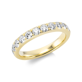 Halb-Memoire Ring aus 750 Gold Gelbgold 12 Brillanten 0,96ct TW-SI B:3,4mm