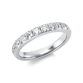 Halb-Memoire Ring aus 750 Weißgold 12 Brillanten 0,96ct TW-SI B:3,4mm