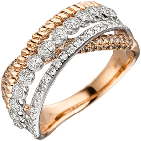 Ring Damenring mit 181 Diamanten Brillanten 1,00 Ct. 585 Gold Rotgold Fingerring Ring Damenring mit 181 Diamanten Brillanten 1,00 Ct. 585 Gold Rotgold Fingerring