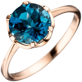 Ring Damenring mit Blautopas blau London blue 585 Gold Rotgold Topasring Ring Damenring mit Blautopas blau London blue 585 Gold Rotgold Topasring