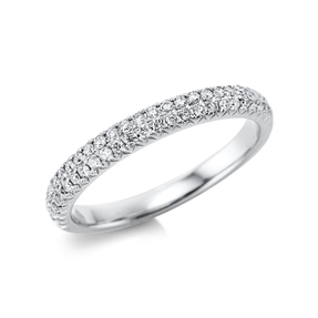 Pavé Ring aus 750 Gold Weißgold 50 Brillanten 0,3ct TW-SI H:2,6mm
