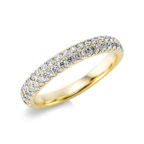 Pavé Ring aus 750 Gold Gelbgold 40 Brillanten 0,5ct TW-SI B:3,2mm