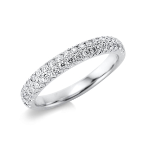 Pavé Ring aus 750 Gold Weißgold 40 Brillanten 0,5ct TW-SI B:3,2mm