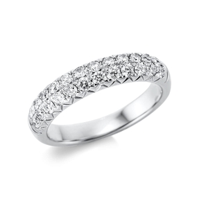 Pavé Ring aus 750 Gold Weißgold 24 Brillanten 0,75ct TW-SI B:4,3mm