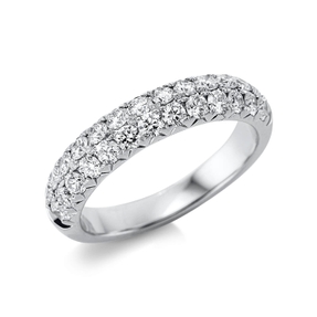 Pavé Ring aus 750 Gold Weißgold 26 Brillanten 1ct TW-SI B:4,3mm