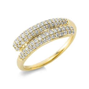 Pavé Ring aus 750 Gold Gelbgold 94 Brillanten 0,5ct TW-SI B:6,5mm