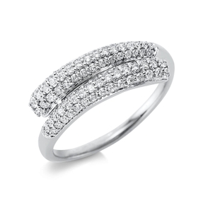 Pavé Ring aus 750 Gold Weißgold 94 Brillanten 0,5ct TW-SI B:6,5mm