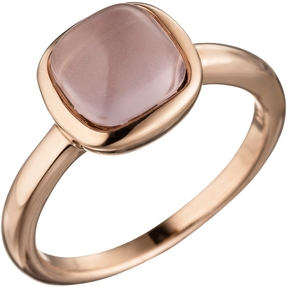 Ring Damenring aus echtem 925 Silber rotgold vergoldet mit rosa Glasstein Ring Damenring aus echtem 925 Silber rotgold vergoldet mit rosa Glasstein