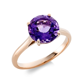 Ring aus 750 Gold Rotgold Amethyst 2,7ct lila B:9mm 4er-Krappe
