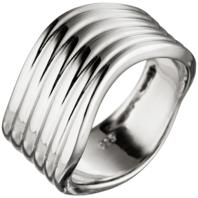 Breiter Ring Damenring gewellt aus echtem 925 Sterling Silber Silberring Breiter Ring Damenring gewellt aus echtem 925 Sterling Silber Silberring