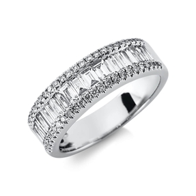 Ring aus 750 Gold Weißgold 68 Diamanten 0,93ct B:5,9mm