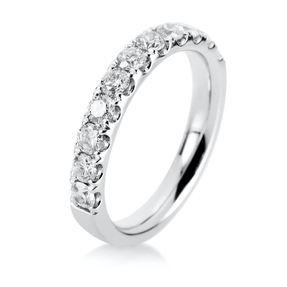 Halb-Memoire Ring aus 585 Weißgold 11 Brillanten 0,88ct TW-SI B:3,4mm