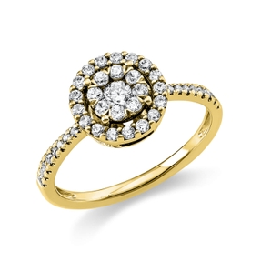 Ring aus 585 Gelbgold 41 Brillanten 0,4ct TW-SI 1 Brillant 0,11ct TW-SI Ø9mm