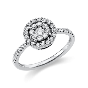 Ring aus 950 Platin 41 Brillanten 0,4ct TW-SI 1 Brillant 0,1ct TW-SI Ø9mm