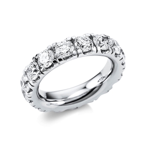 Memoire Ring aus 750 Gold Weißgold 16 Brillanten 5,18ct TW-SI B:5,2mm