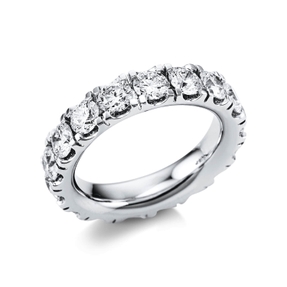 Memoire Ring aus 750 Gold Weißgold 17 Brillanten 3,94ct TW-SI B:5,1mm