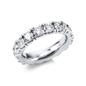Memoire Ring aus 750 Gold Weißgold 17 Brillanten 3,93ct TW-SI B:5mm