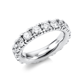 Memoire Ring aus 750 Gold Weißgold 19 Brillanten 3,2ct TW-SI B:4,7mm