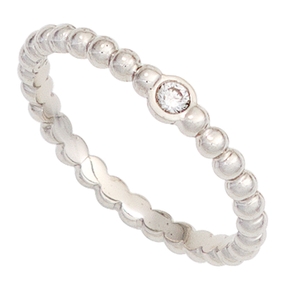 Ring Kugelring 950 Platin Diamant Brillant 0.05Ct W/SI Platinring
