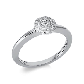 Pavé Ring aus 750 Gold Weißgold 35 Brillanten 0,22ct TW-SI Ø7,1mm