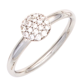 Ring Damenring mit 18 Diamanten Brillanten 0,20ct. 585 Gold Weißgold Diamantring