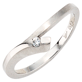 Ring Damenring 950 Platin teilmattiert mit Diamant Brillant 0,03ct. Platinring Ring Damenring 950 Platin teilmattiert mit Diamant Brillant 0,03ct. Platinring