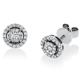 Ohrstecker aus 585 Gold Weißgold 52 Brillanten 0,38ct TW-SI Ø7,4mm