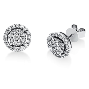 Ohrstecker aus 950 Platin 52 Diamanten 0,83ct TW-SI Ø9,3mm