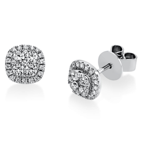 Ohrstecker aus 750 Gold Weißgold 54 Diamanten 0,37ct TW-SI 8,9x8,9mm