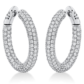 Pavé Creolen aus 750 Weißgold 352 Brillanten 6,39ct TW-VSI 29,2x4,1mm