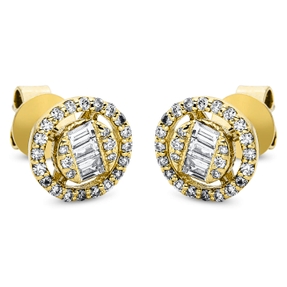 Ohrstecker aus 750 Gelbgold 58 Diamanten Fanatsy-Schliff 0,4ct TW-SI Ø7,8mm