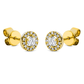 Ohrstecker aus 750 Gold Gelbgold 28 Diamanten 0,37ct TW-SI Ø6,2mm 4er-Krappe
