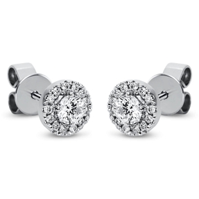 Ohrstecker aus 750 Gold Weißgold 28 Diamanten 0,38ct TW-SI Ø6,2mm 4er-Krappe