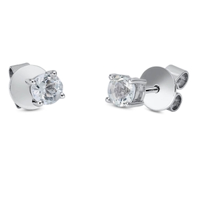 Ohrstecker Solitaire aus 750 Weißgold 2 Amethyste 0,53ct grün 3,8x3,8mm