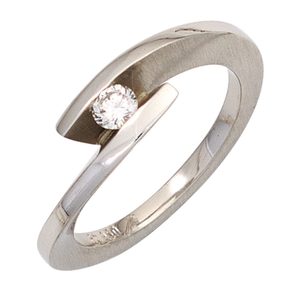 Ring Damenring mit Diamant Brillant 0,15ct. 950 Platin mattiert Fingerring Ring Damenring mit Diamant Brillant 0,15ct. 950 Platin mattiert Fingerring