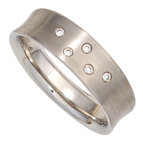 Ring 5 Diamanten Brillanten 0.06Ct W/SI 950 Platin mattiert Platinring Ring 5 Diamanten Brillanten 0.06Ct W/SI 950 Platin mattiert Platinring