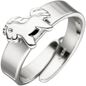 Kinderring Pferd Pony Ring für Kinder 925 Silber Silberring verstellbare Größe