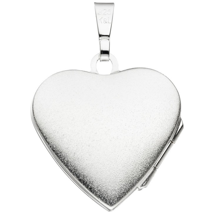 Herz Medaillon aus 925 Silber für 2 Fotos