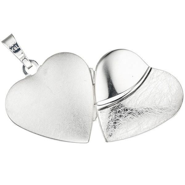 Herz Medaillon aus 925 Silber für 2 Fotos