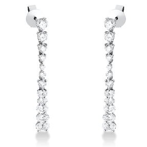 Ohrschmuck Ohrhänger aus 750 Weißgold 24 Diamanten 2,73ct TW-VSI 40x4,5mm Ohrschmuck Ohrhänger aus 750 Weißgold 24 Diamanten 2,73ct TW-VSI 40x4,5mm